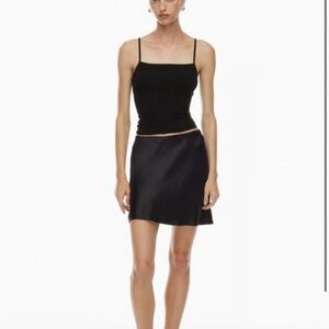 Dark Brown A-Line Mini Skirt for Night Out